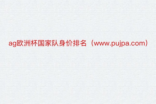 ag欧洲杯国家队身价排名（www.pujpa.com）