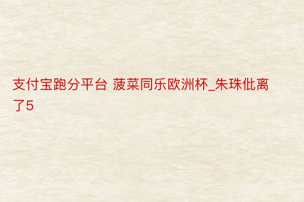 支付宝跑分平台 菠菜同乐欧洲杯_朱珠仳离了5